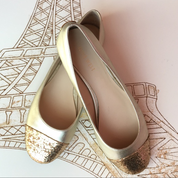 Nine West Shoes - Nine West Lucille Flat Metallic Champagne 7M